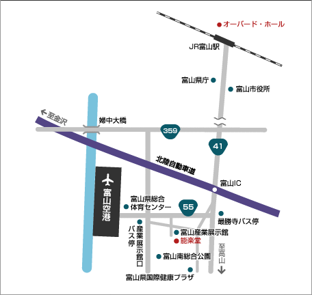 地図：富山能楽堂　案内図