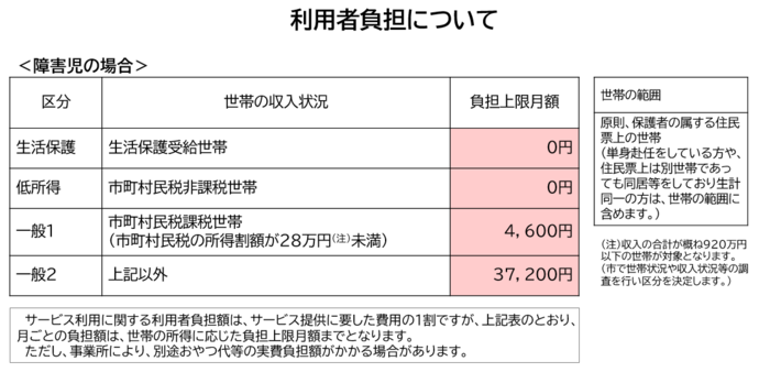 表：利用者負担について