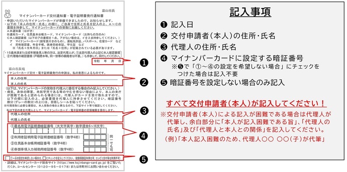写真：交付通知書（はがき）見本
