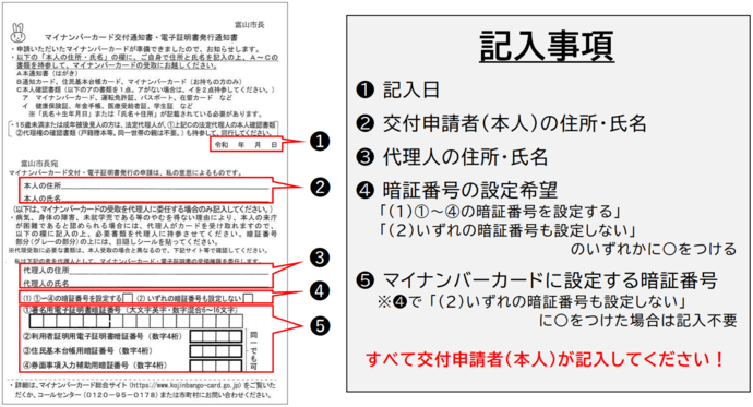 写真：交付通知書（はがき）見本