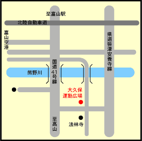 地図：大久保運動広場（大久保グランド）