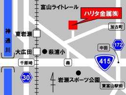 地図：ハリタ金属株式会社富山支店周辺