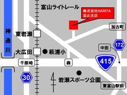 地図：株式会社HARITA富山支店周辺
