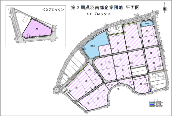 第2期呉羽南部企業団地区画図
