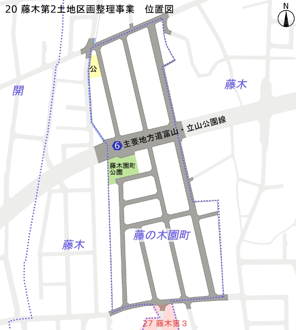 地図：藤木第2土地区画整理事業　位置図