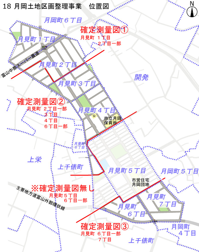 地図：月岡土地区画整理事業　位置図