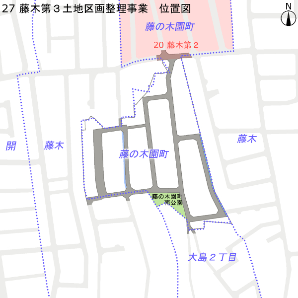 地図：藤木第3土地区画整理事業　位置図