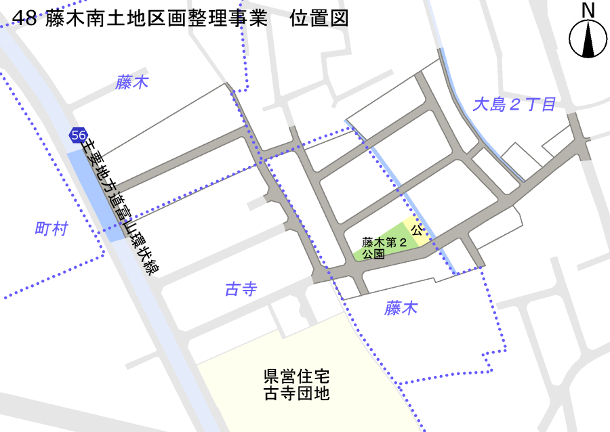 地図：藤木南土地区画整理事業　位置図