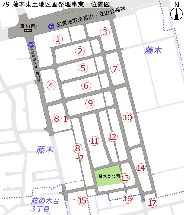 地図：藤木東土地区画整理事業　位置図