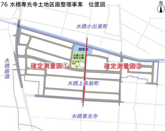 地図：水橋専光寺土地区画整理事業　位置図