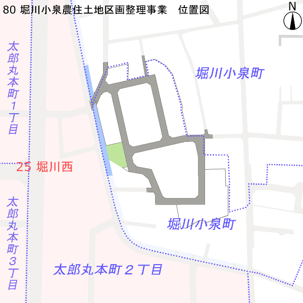 地図：堀川小泉農住土地区画整理事業　位置図