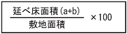 容積率を求める式　(延べ床面積(a+b)/敷地面積)×100