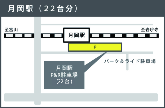 地図：月岡駅パークアンドライド駐車場