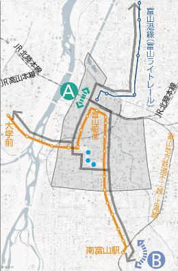地図：富山駅周辺地区