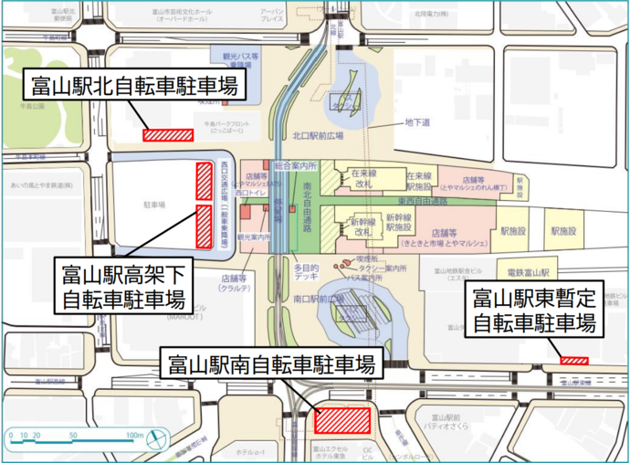 地図：自転車駐車場
