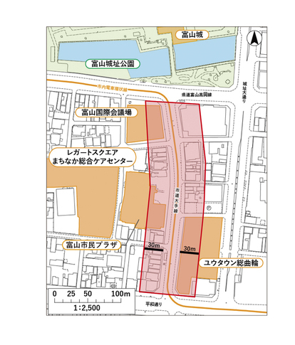 大手モール地区景観まちづくり推進区域図