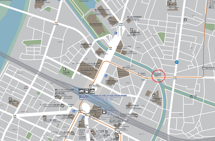 地図：八田橋の位置図