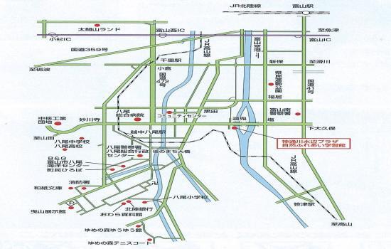 地図：神通川水辺プラザ