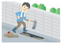 イラスト：道路側溝の清掃