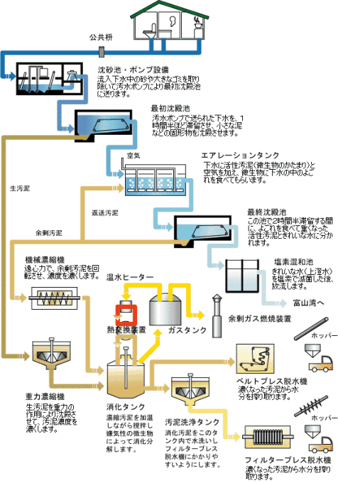 イラスト：下水がきれいになるまで