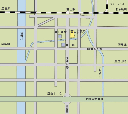 地図：富山市庁舎