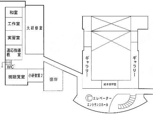 イラスト：婦中ふれあい館2階 案内図