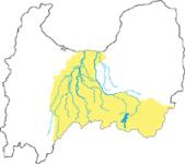 地図：地域内を流れる1、2級河川