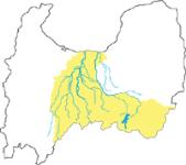 地図:地域内を流れる1、2級河川