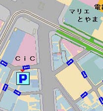 地図：富山市営の駐車場2