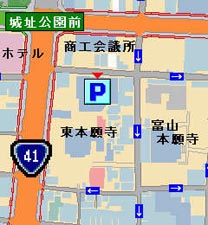 地図：富山市営の駐車場4