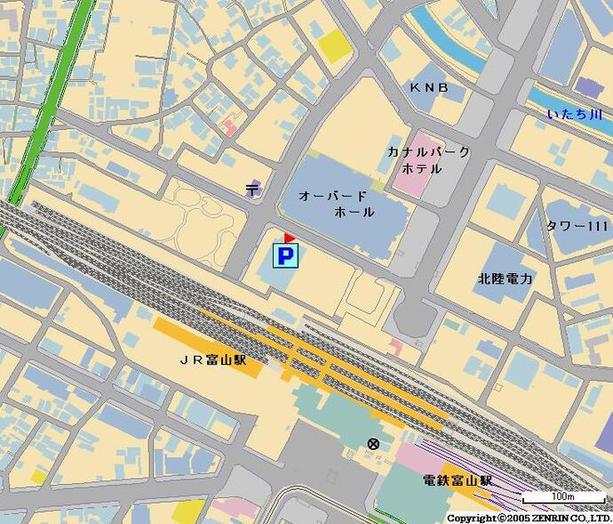 地図：富山駅北駐車場