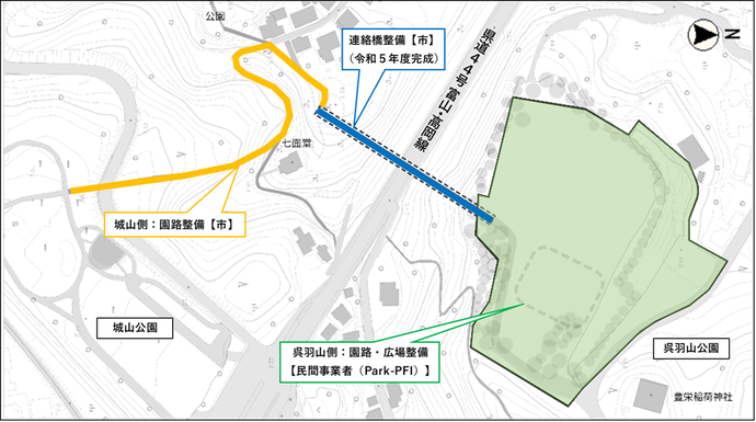 フットパス連絡橋周辺整備箇所図