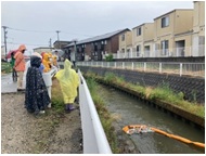 オイルフェンスの見学