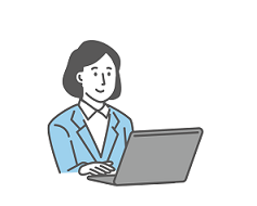 インターネット回答をしているイラスト